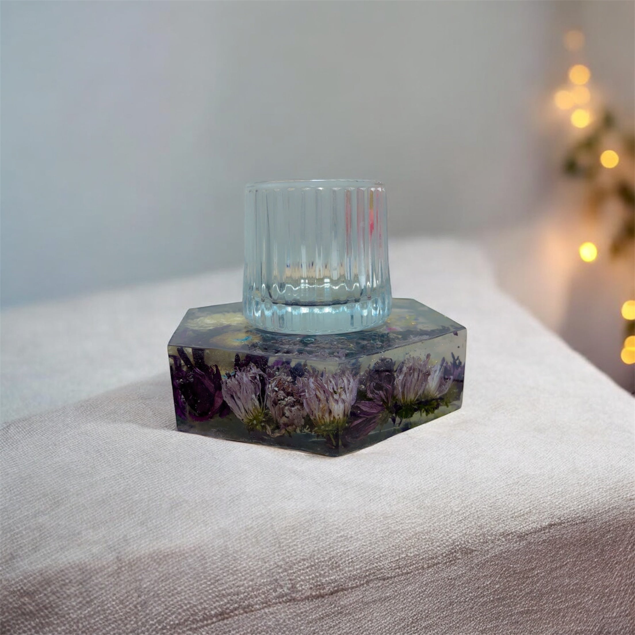 Handmade Hexagon Resin Flower Keepsake – Bouquet Preservation Art