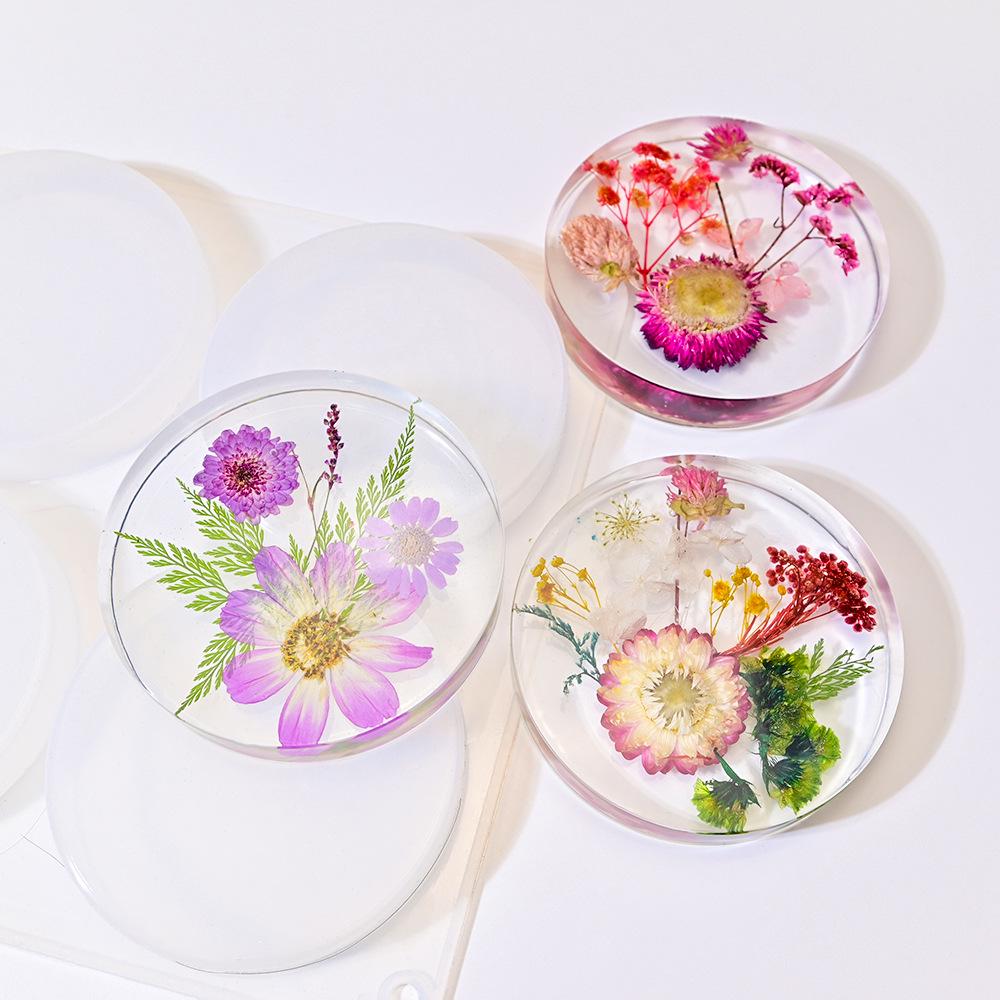 Preserved Flower Resin Coaster | Handmade Floral Keepsake (3.8” × 0.8”)