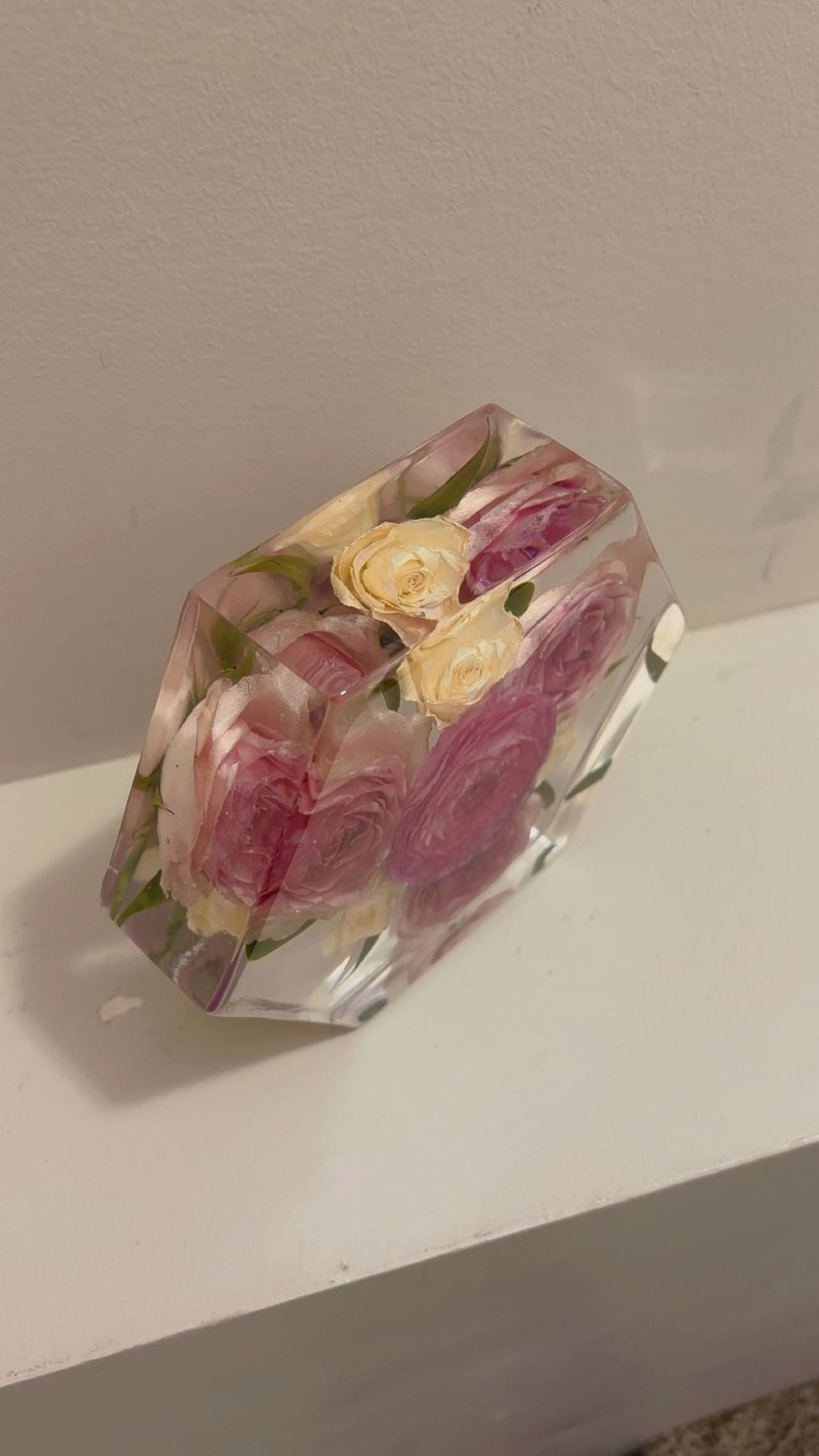 Hexagon Resin Flower Preservation Keepsake | Custom Bridal Bouquet & Wedding Flowers preservation