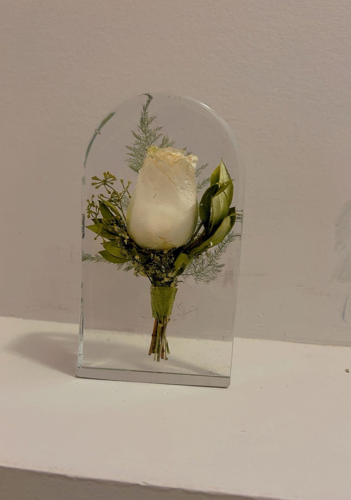 Custom Wedding Boutonniere Preservation in resin| Groom's Floral Keepsake