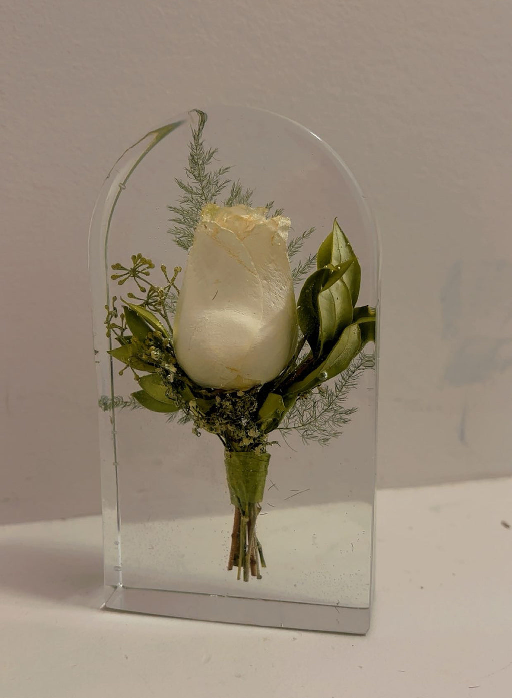 Custom Wedding Boutonniere Preservation in resin| Groom's Floral Keepsake