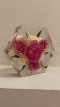 Hexagon Resin Flower Preservation Keepsake | Custom Bridal Bouquet & Wedding Flowers preservation