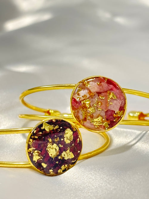 Custom Real Flower Resin Bracelet – Personalized Floral Jewelry Gift