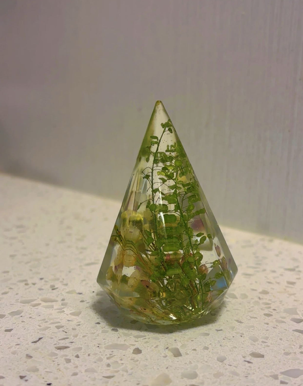 Floral Resin Ring Holder - Hexagon Ring Cone for Wedding & Engagement Rings - Custom Dried Flower Preservation Keepsake
