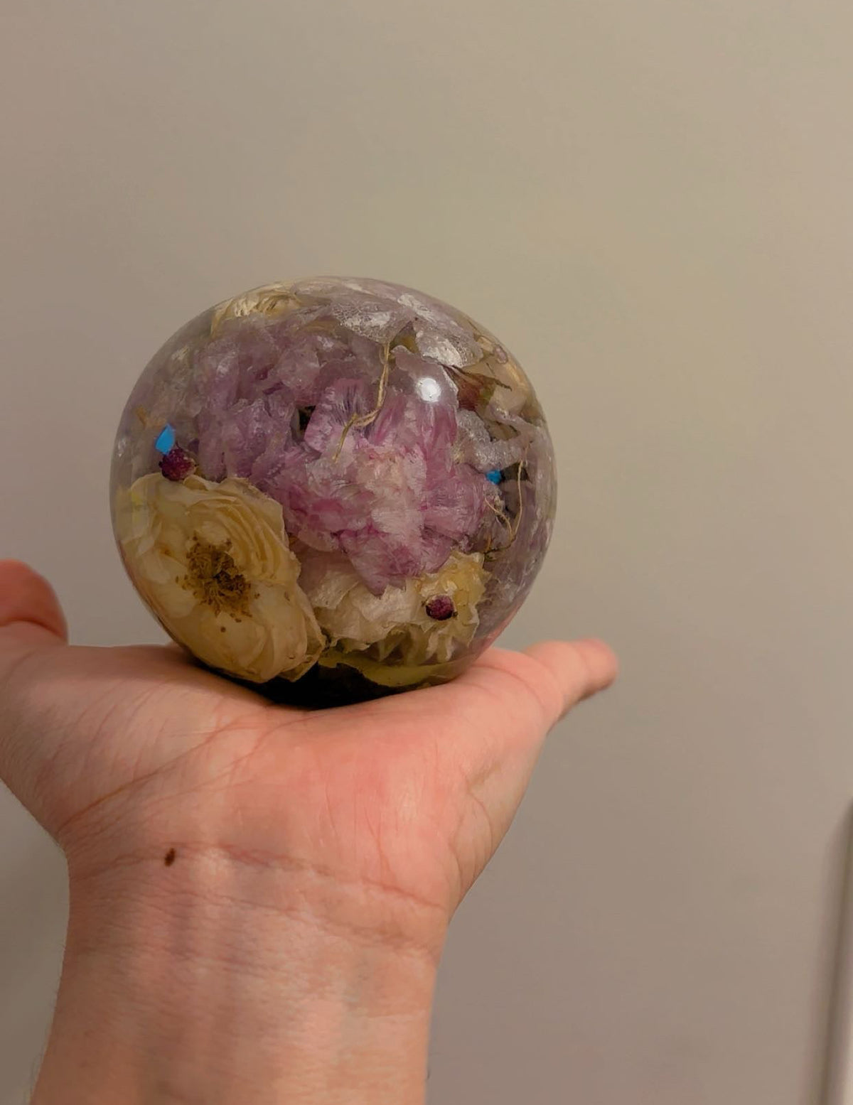 Wedding Flower Preservation Sphere | Custom Bridal Resin Art⁠