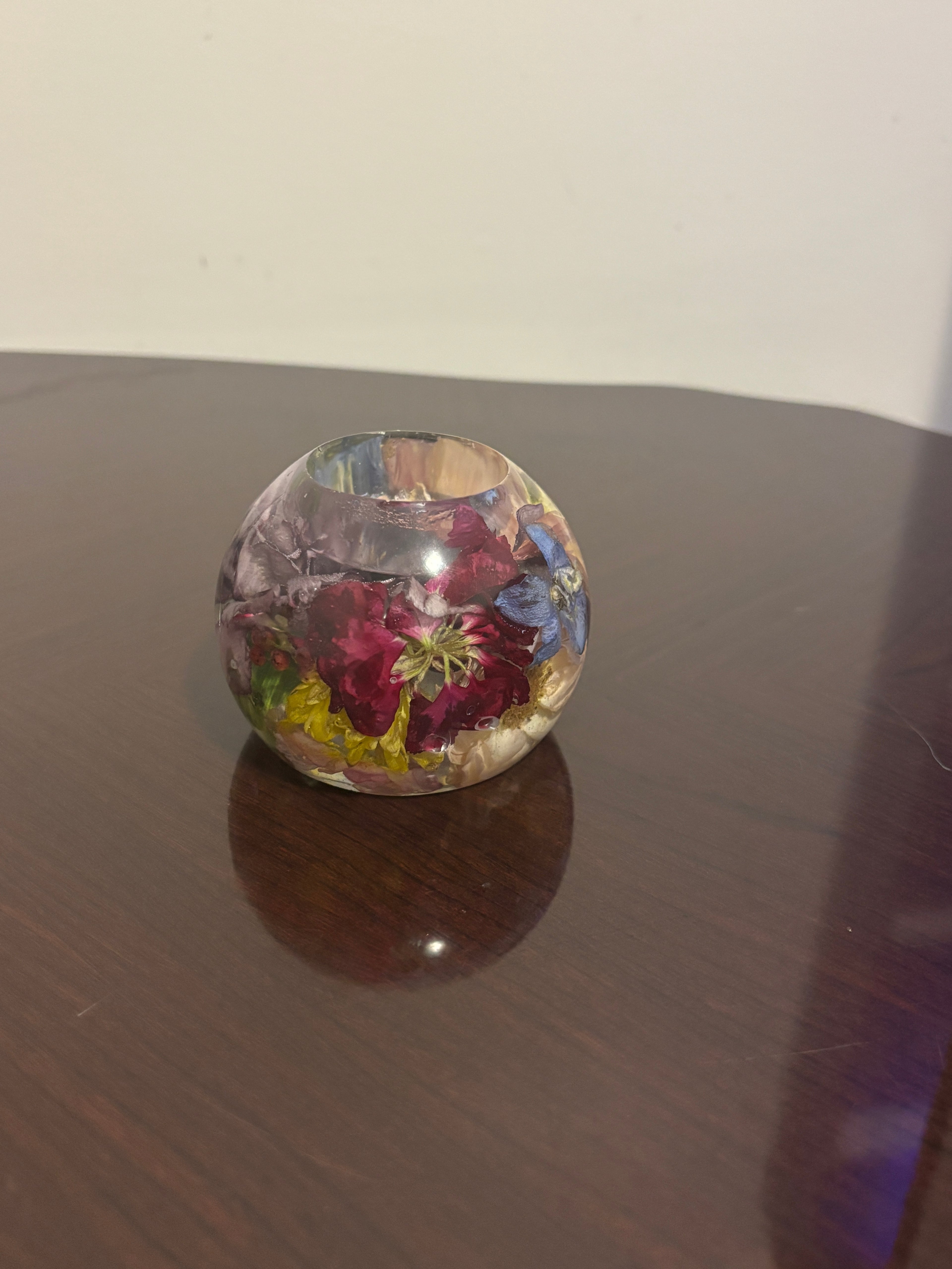 Wedding Bouquet Preservation Calgary | Custom Resin Floral Candle Holder Keepsake