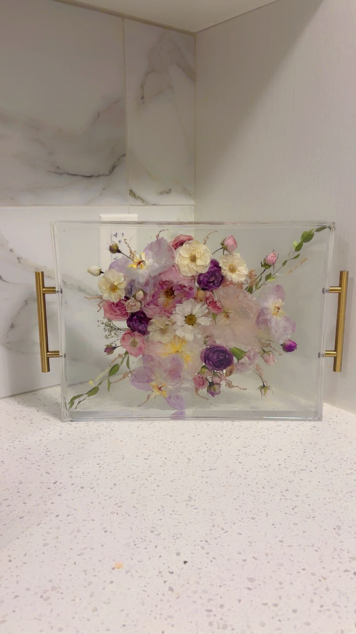 Wedding Bouquet Preservation Display Tray | Resin Flower Keepsake | Custom Preserved Flowers