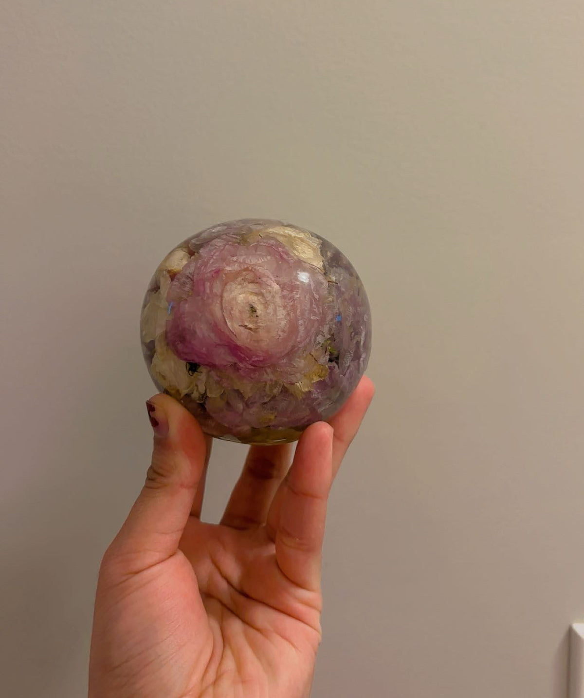 Wedding Flower Preservation Sphere | Custom Bridal Resin Art⁠