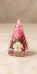 Floral Resin Ring Holder - Hexagon Ring Cone for Wedding & Engagement Rings - Custom Dried Flower Preservation Keepsake