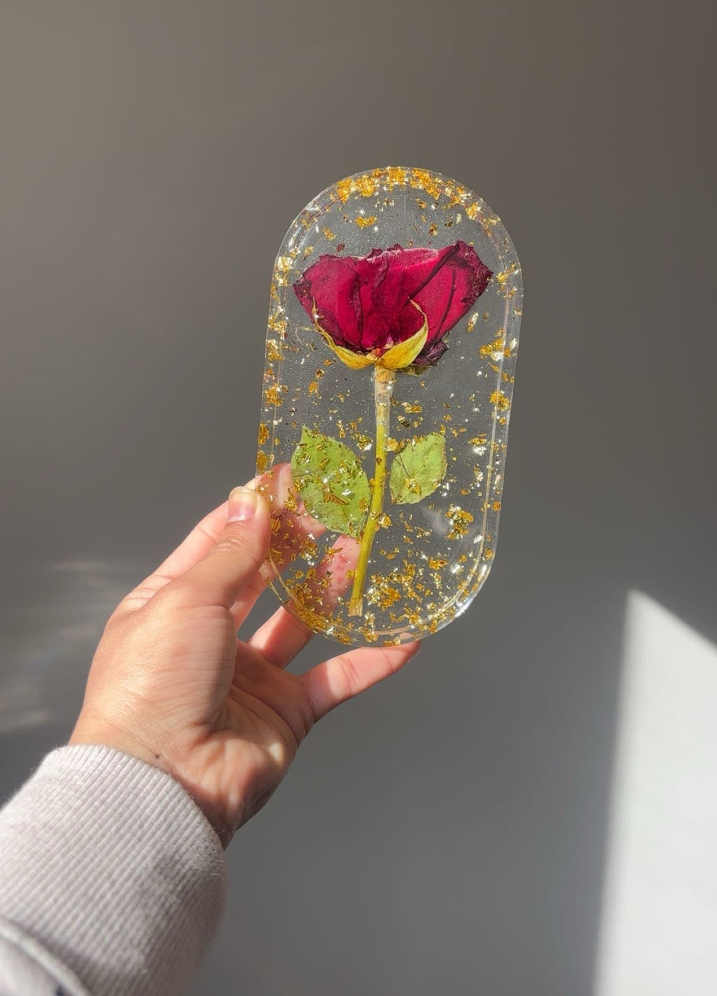Platinum Home Collection: Bridal Bouquet Preservation Set – Large square Floral Display Tray, 4 Floral Coasters, and Resin Jewelry Tray