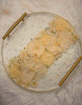 Custom Wedding Bouquet Preservation Tray with Gold Handles| Resin Flower Keepsake| Handmade in Calgary