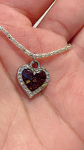Real Rose Petal Heart Charm | Flower Preservation Resin Pendant | Rhinestone Heart Bracelet charm | jewelry