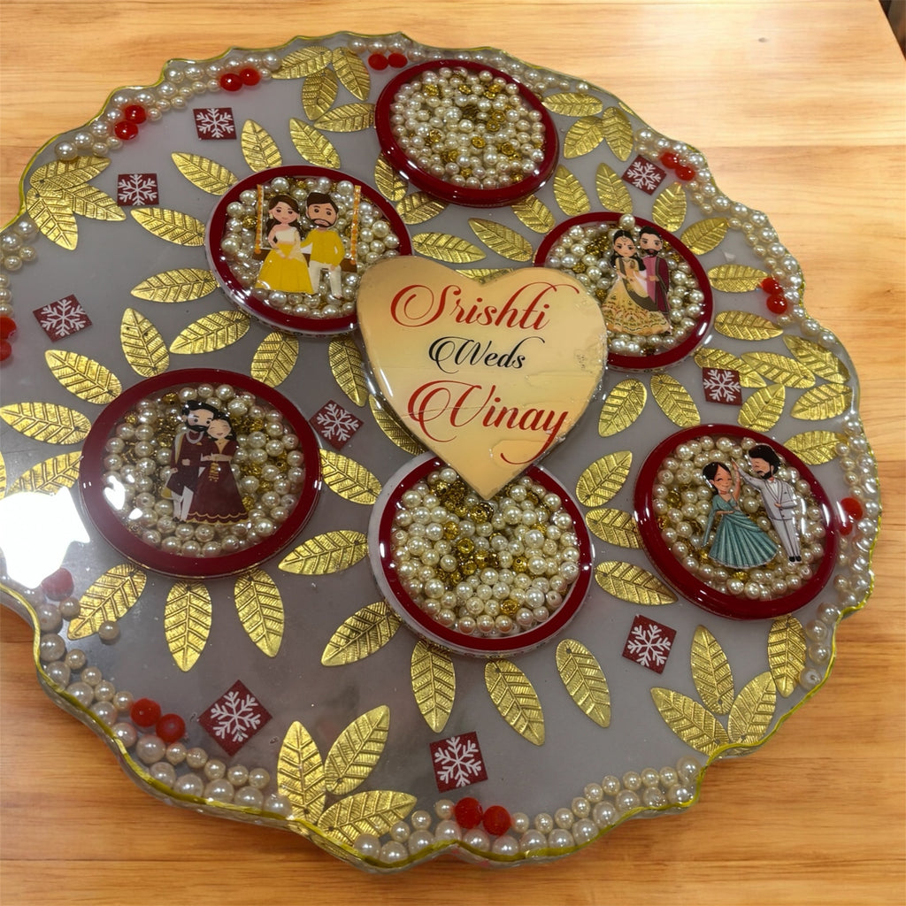 Custom Uneven Round Resin Frame with Preserved Flowers | Wedding, Anniversary & Memorial Keepsake