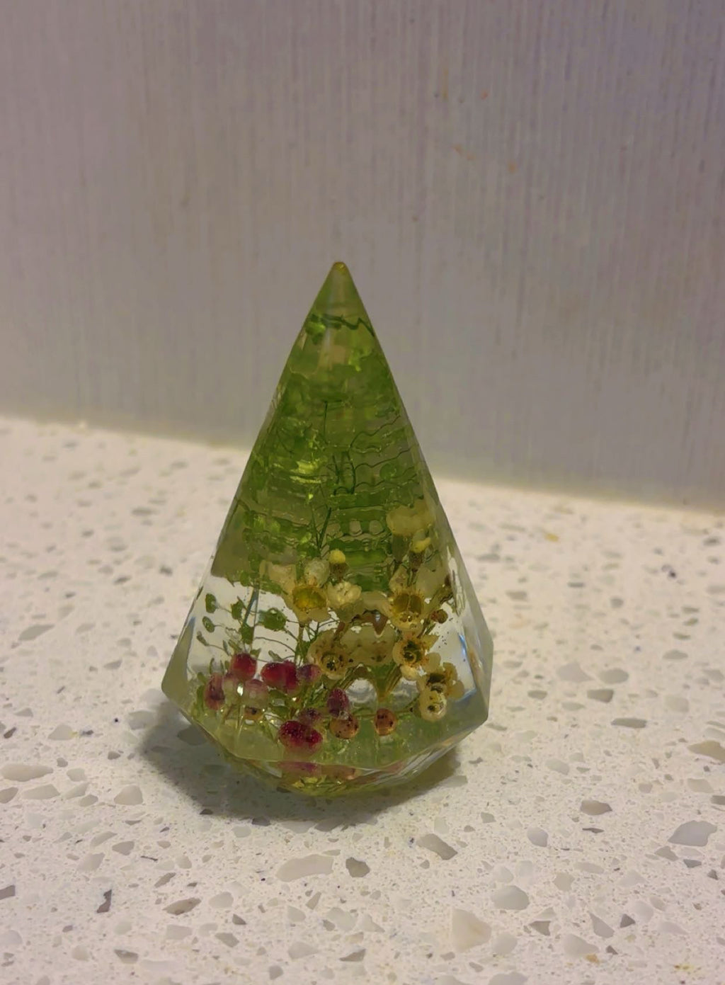 Floral Resin Ring Holder - Hexagon Ring Cone for Wedding & Engagement Rings - Custom Dried Flower Preservation Keepsake