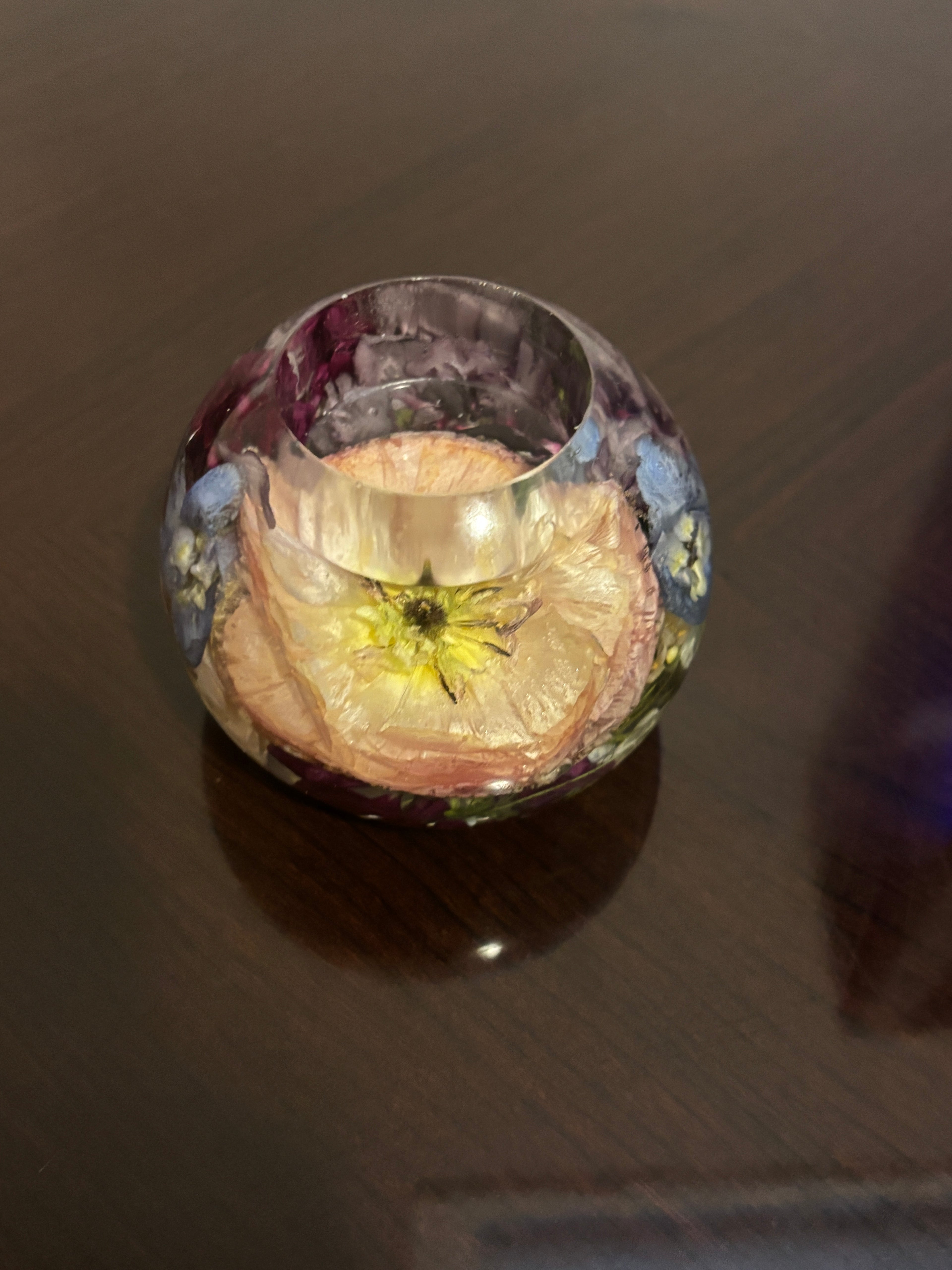 Wedding Bouquet Preservation Calgary | Custom Resin Floral Candle Holder Keepsake