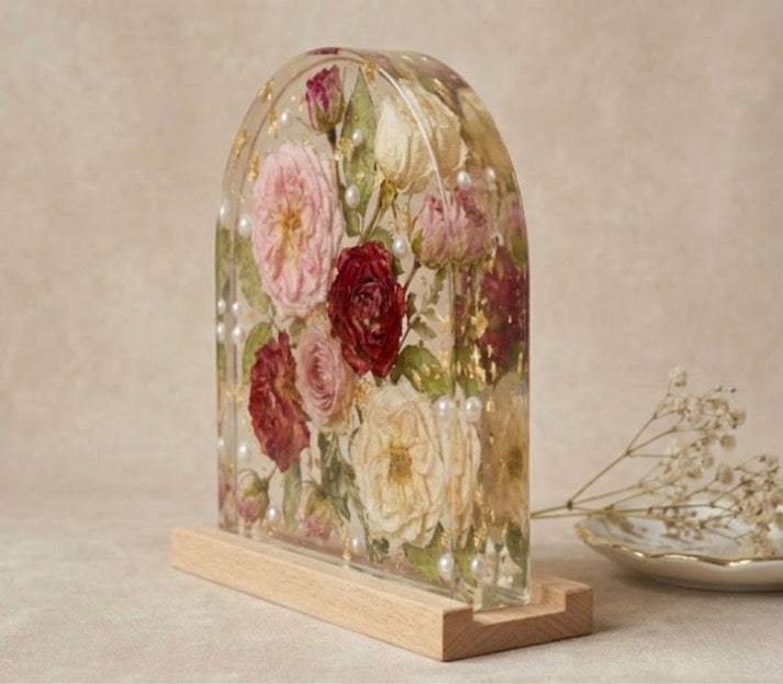 Arch Shape Flower Preservation – Custom Wedding Bouquet Resin Keepsake | Preserve Real Flowers Forever