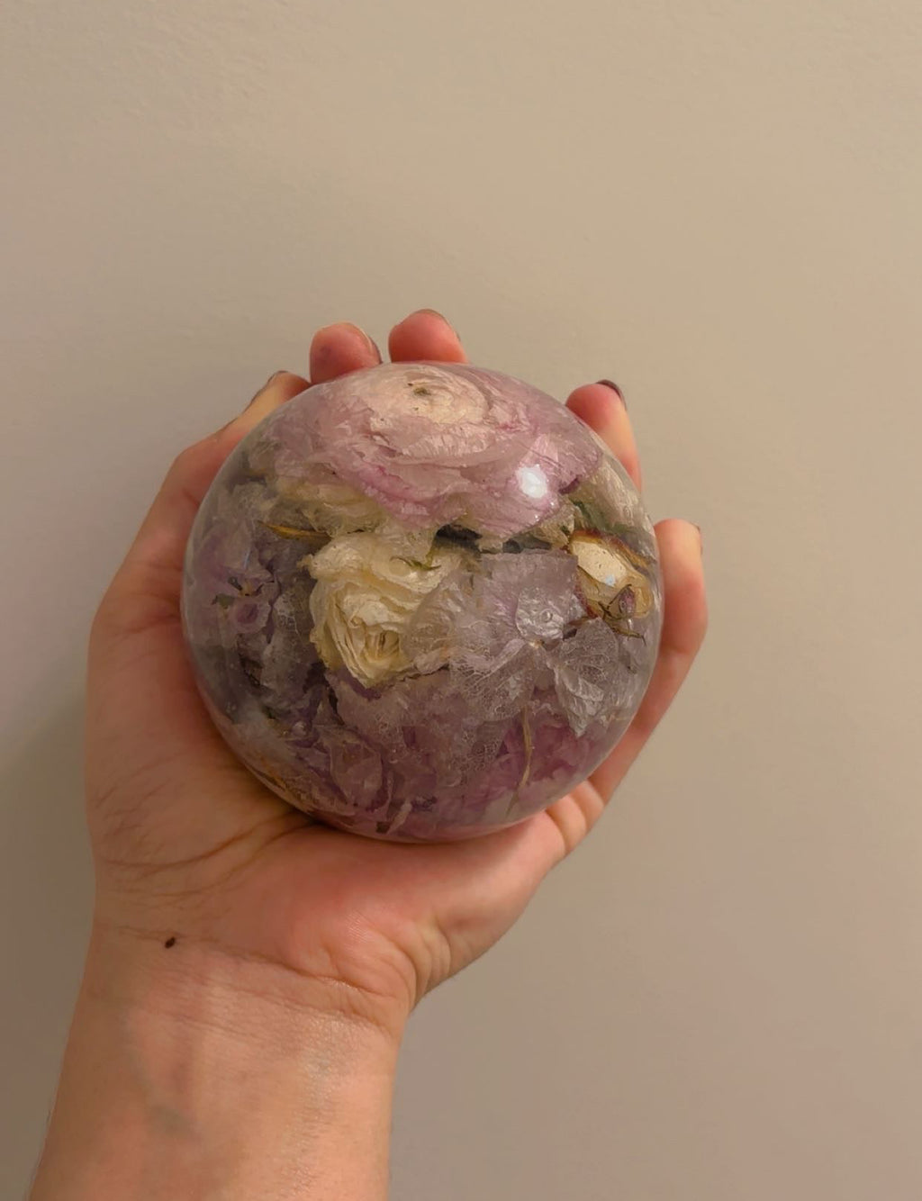 Wedding Flower Preservation Sphere | Custom Bridal Resin Art⁠