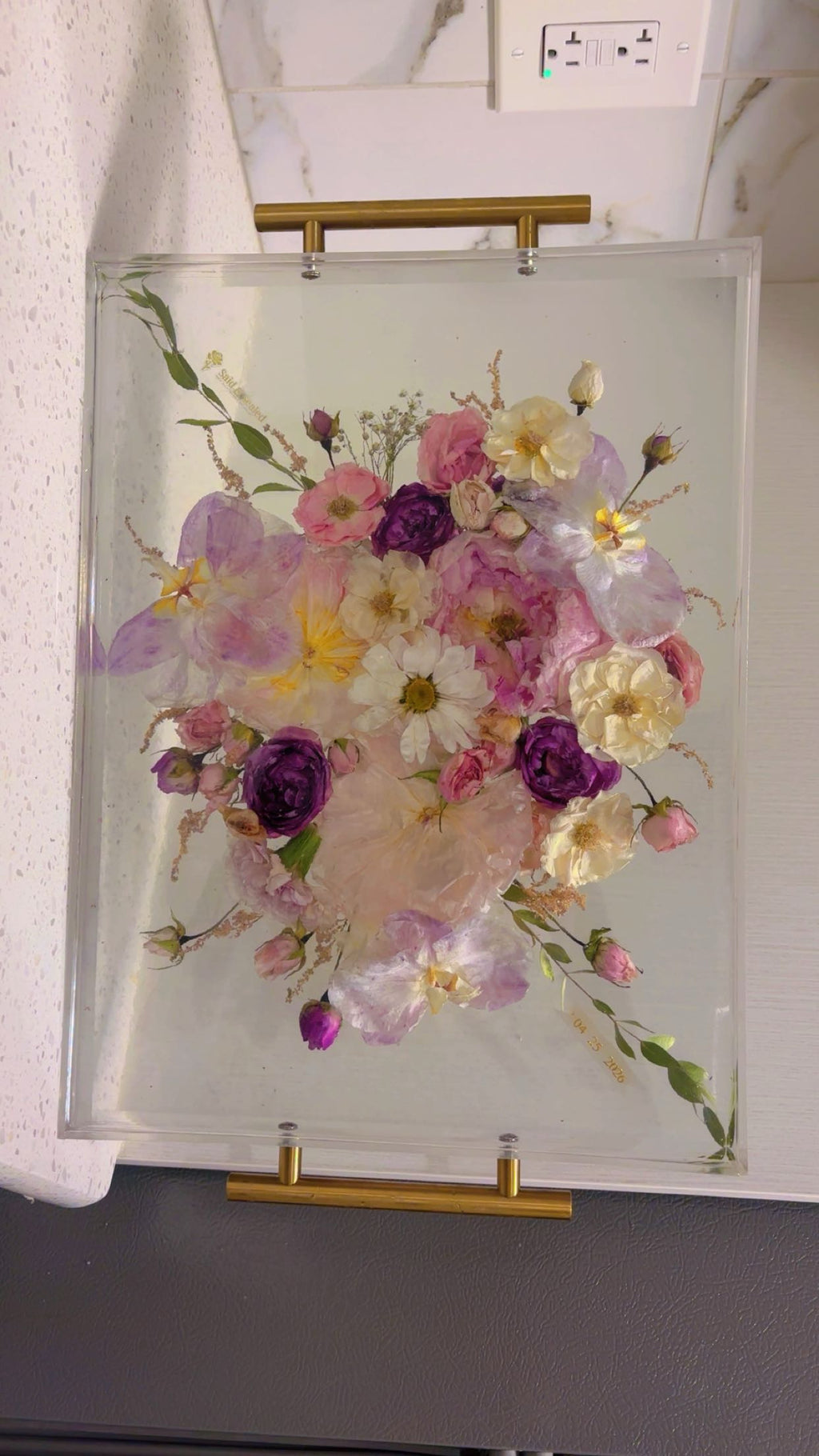 Wedding Bouquet Preservation Display Tray | Resin Flower Keepsake | Custom Preserved Flowers