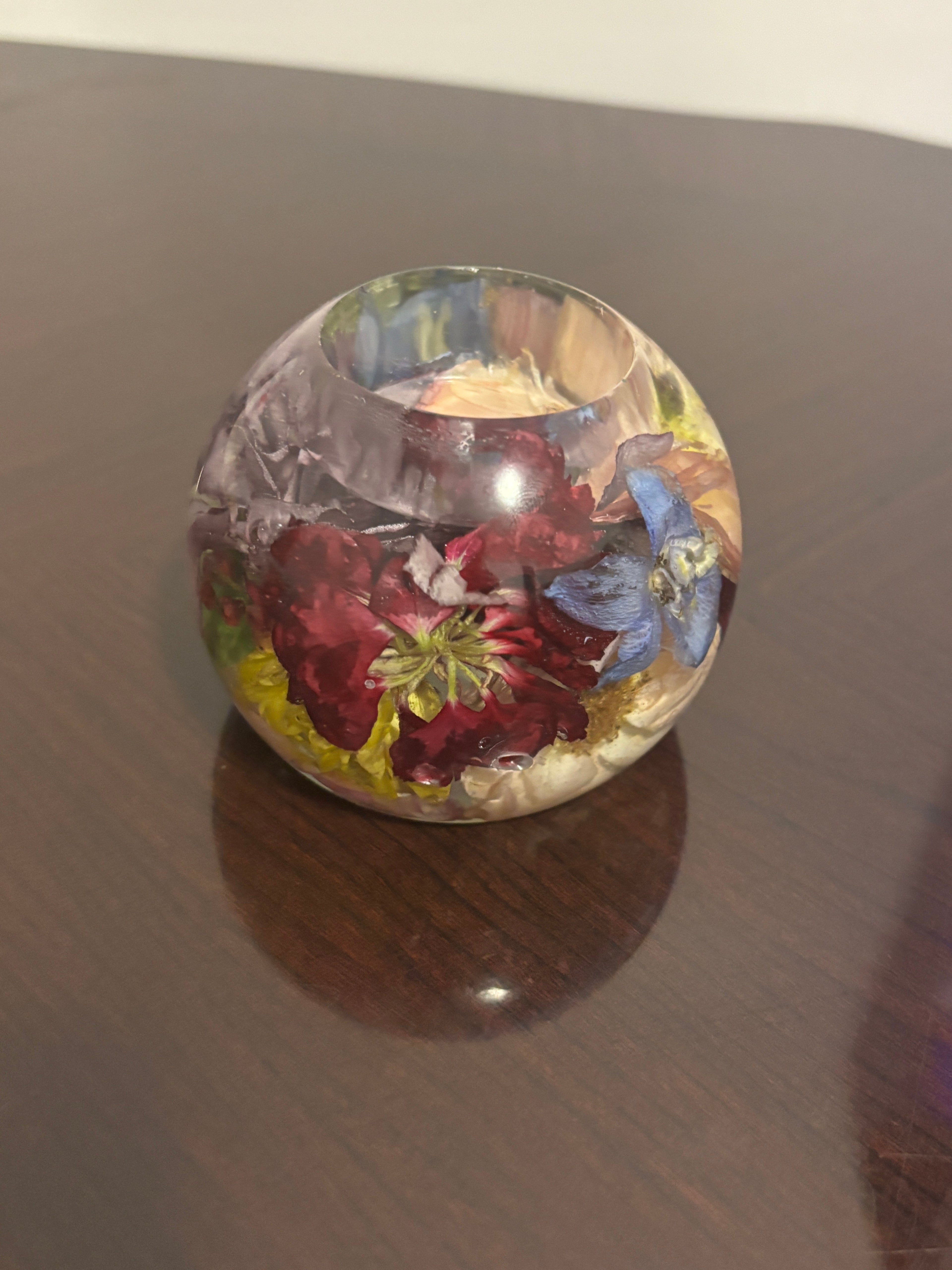 Wedding Bouquet Preservation Calgary | Custom Resin Floral Candle Holder Keepsake