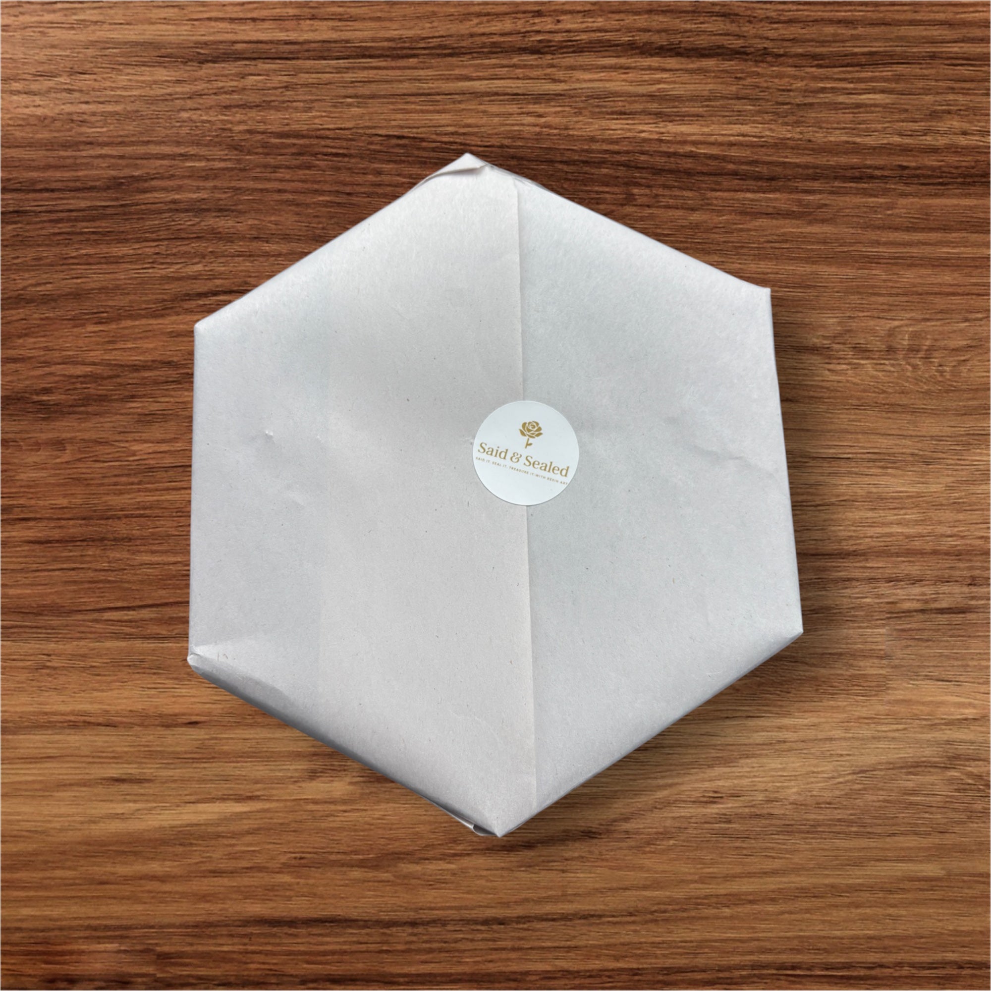 Handmade Hexagon Resin Flower Keepsake – Bouquet Preservation Art