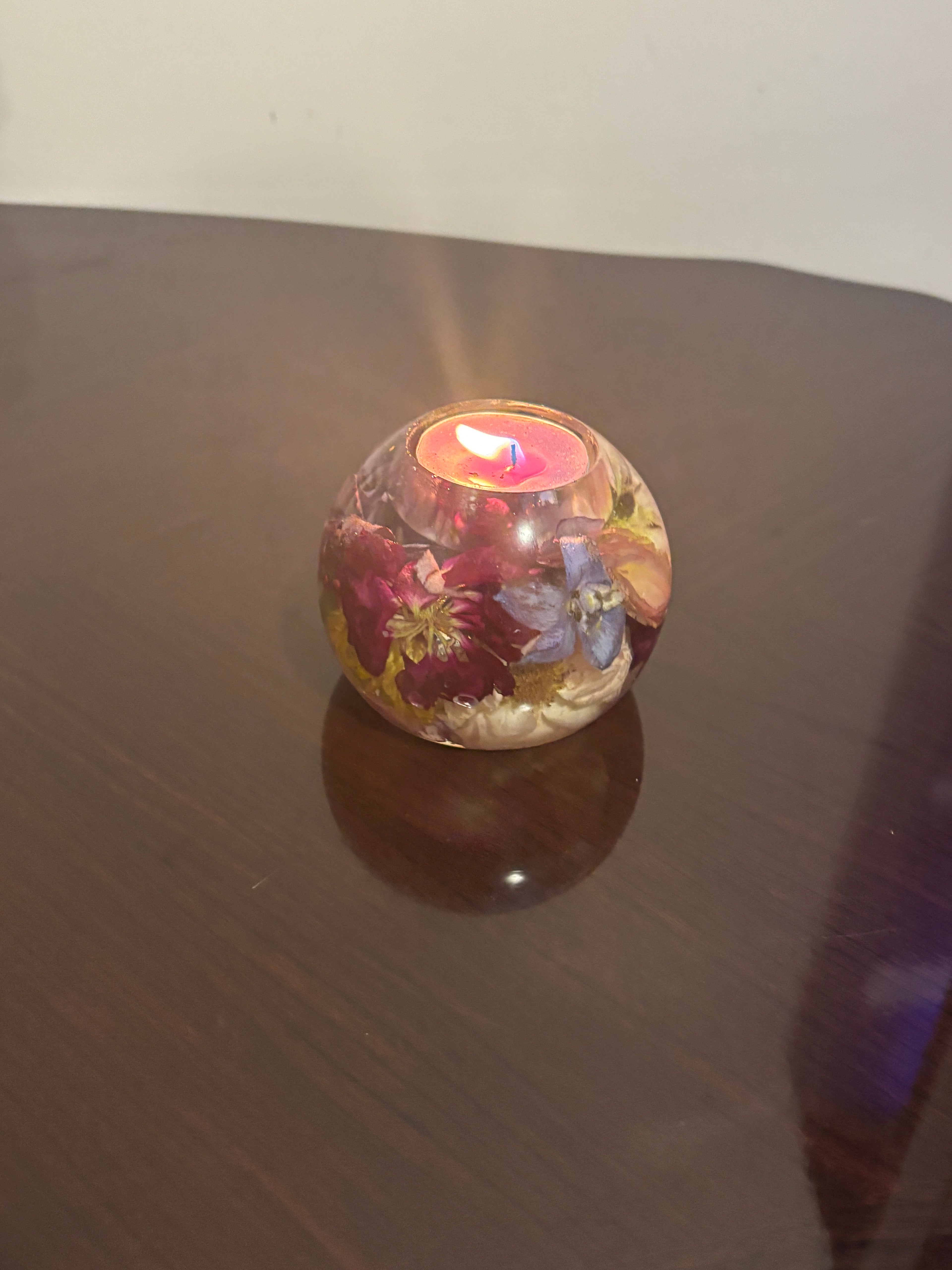 Wedding Bouquet Preservation Calgary | Custom Resin Floral Candle Holder Keepsake