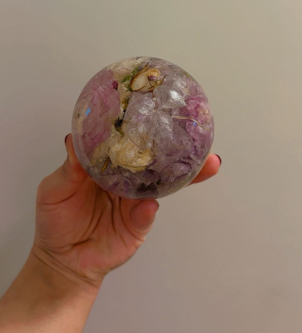 Wedding Flower Preservation Sphere | Custom Bridal Resin Art⁠