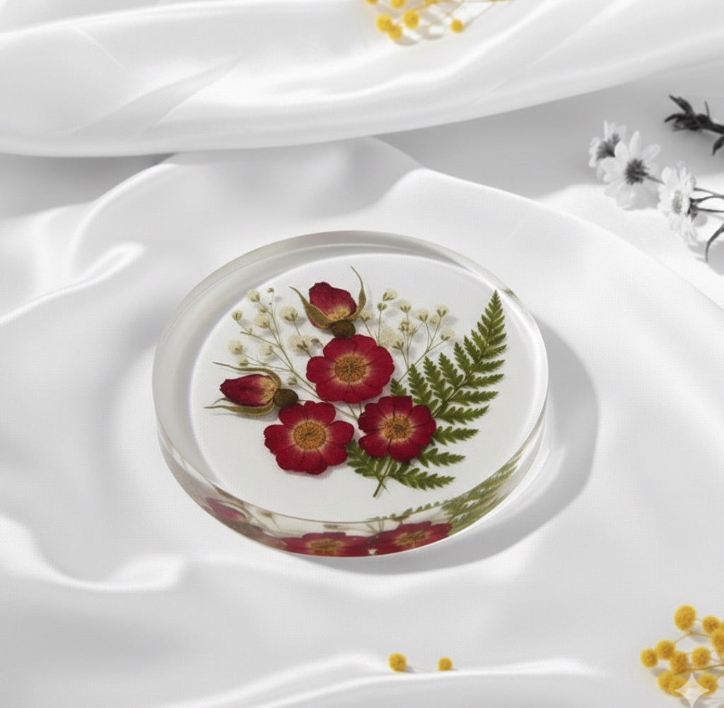 Preserved Flower Resin Coaster | Handmade Floral Keepsake