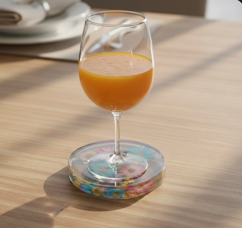 Preserved Flower Resin Coaster | Handmade Floral Keepsake