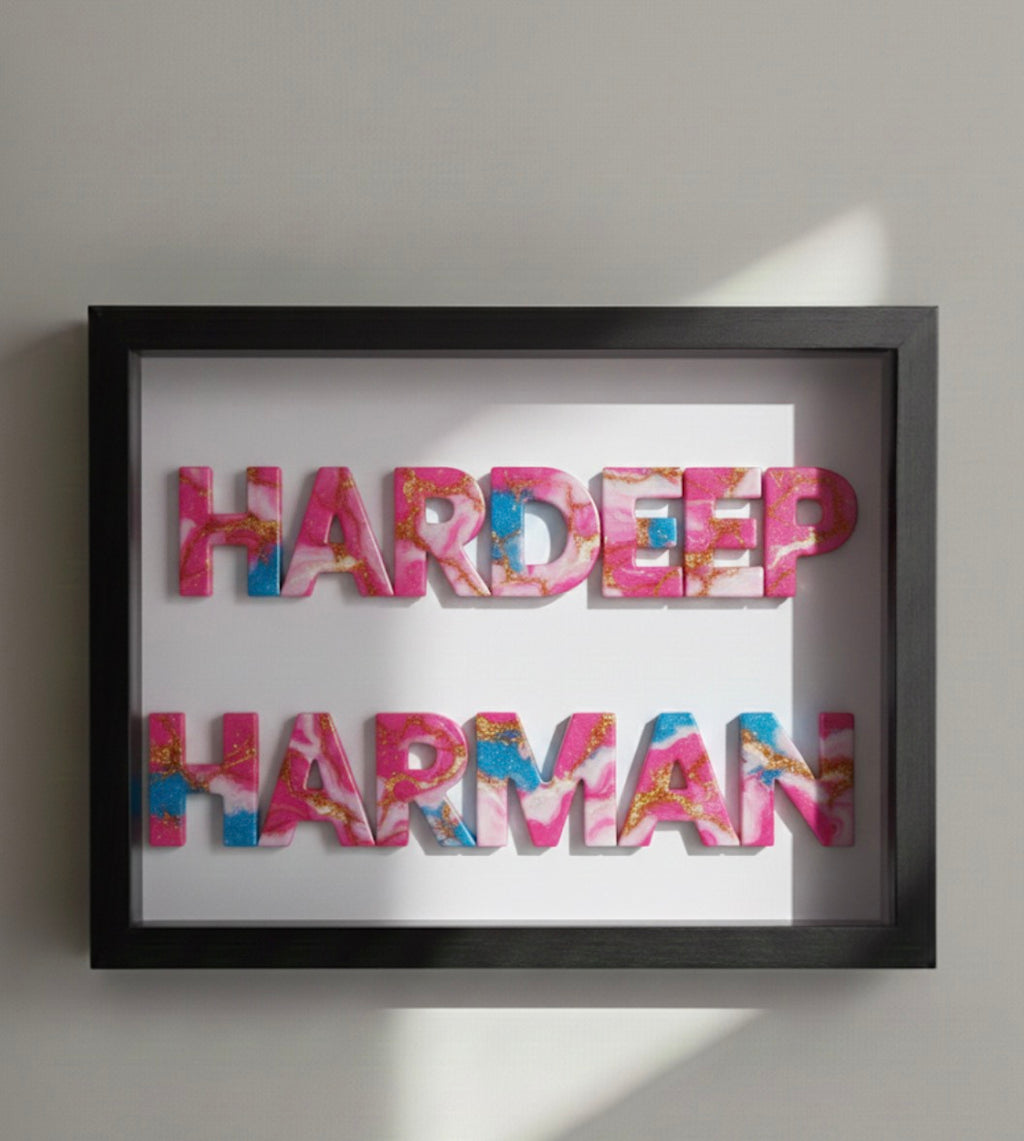 Designer Name Frame Custom Resin Name Frame | Personalized Wall Décor Gift – Said&Sealed