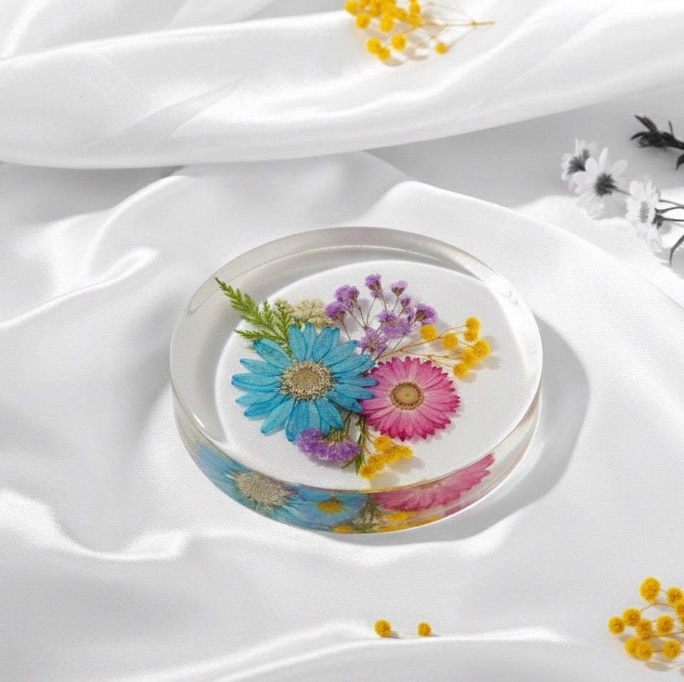 Preserved Flower Resin Coaster | Handmade Floral Keepsake