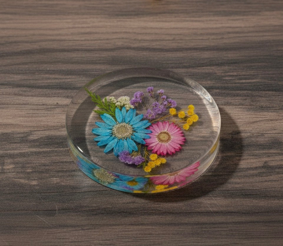 Preserved Flower Resin Coaster | Handmade Floral Keepsake