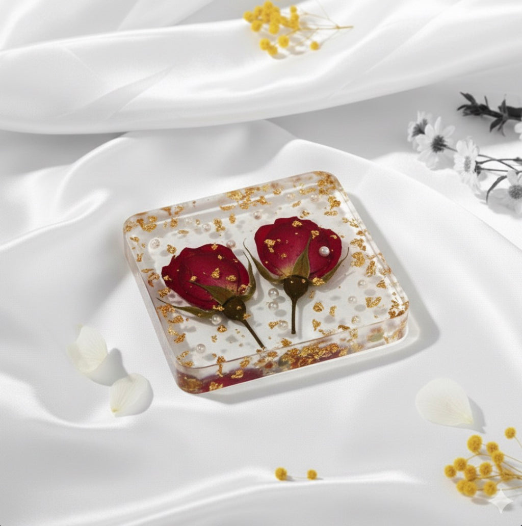 Preserved Flower Resin Coaster | Handmade Floral Keepsake
