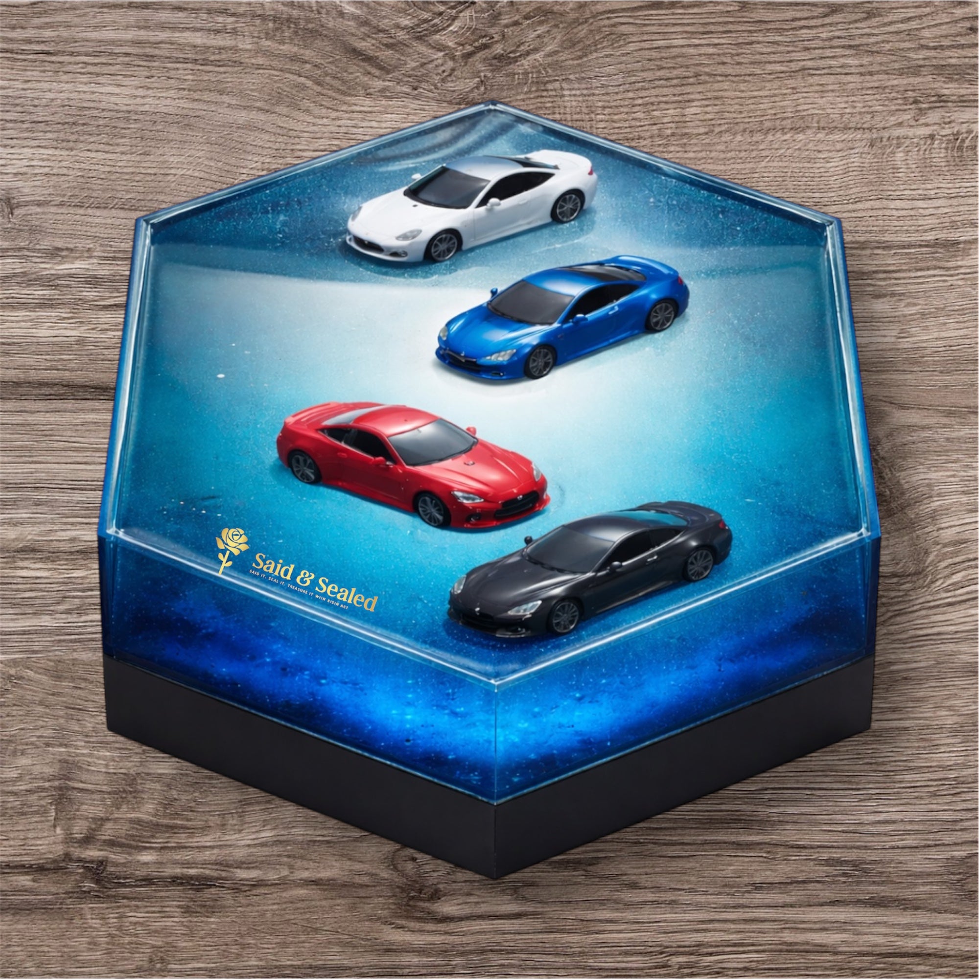 Handmade Hexagon Resin Flower Keepsake – Bouquet Preservation Art