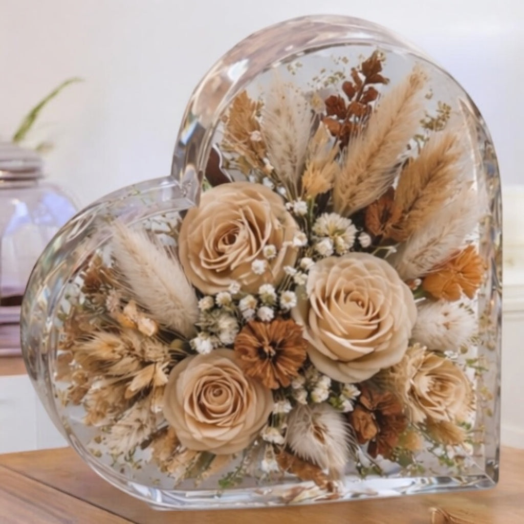 Custom Heart Resin Flower Preservation – Keep Your Special Moments Forever