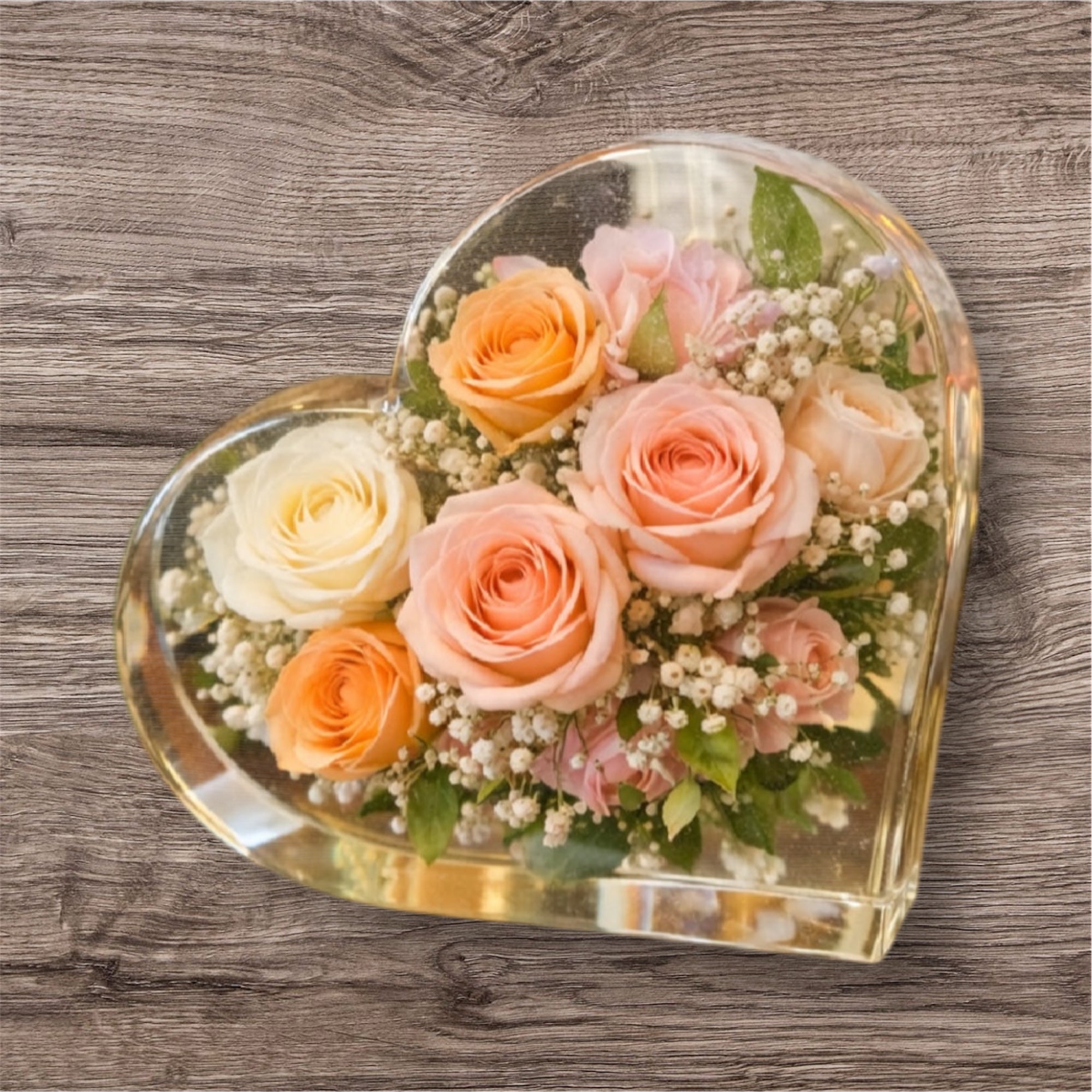 Custom Heart Resin Flower Preservation – Keep Your Special Moments Forever