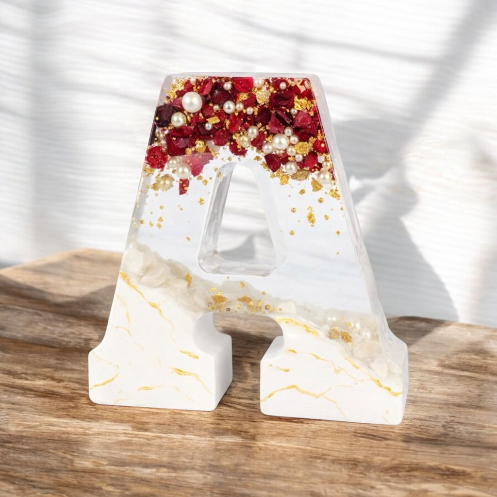Custom Resin Letter Flower Preservation | Wedding Bouquet & Memory Keepsake