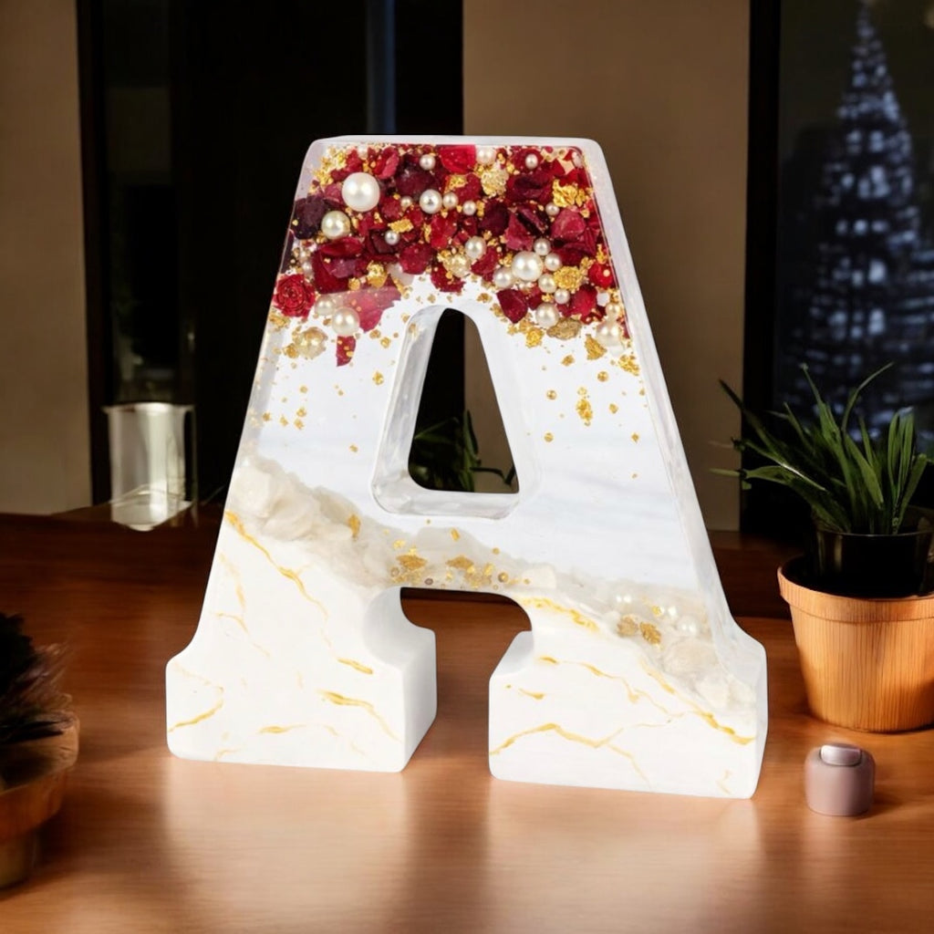 Custom Resin Letter Flower Preservation | Wedding Bouquet & Memory Keepsake