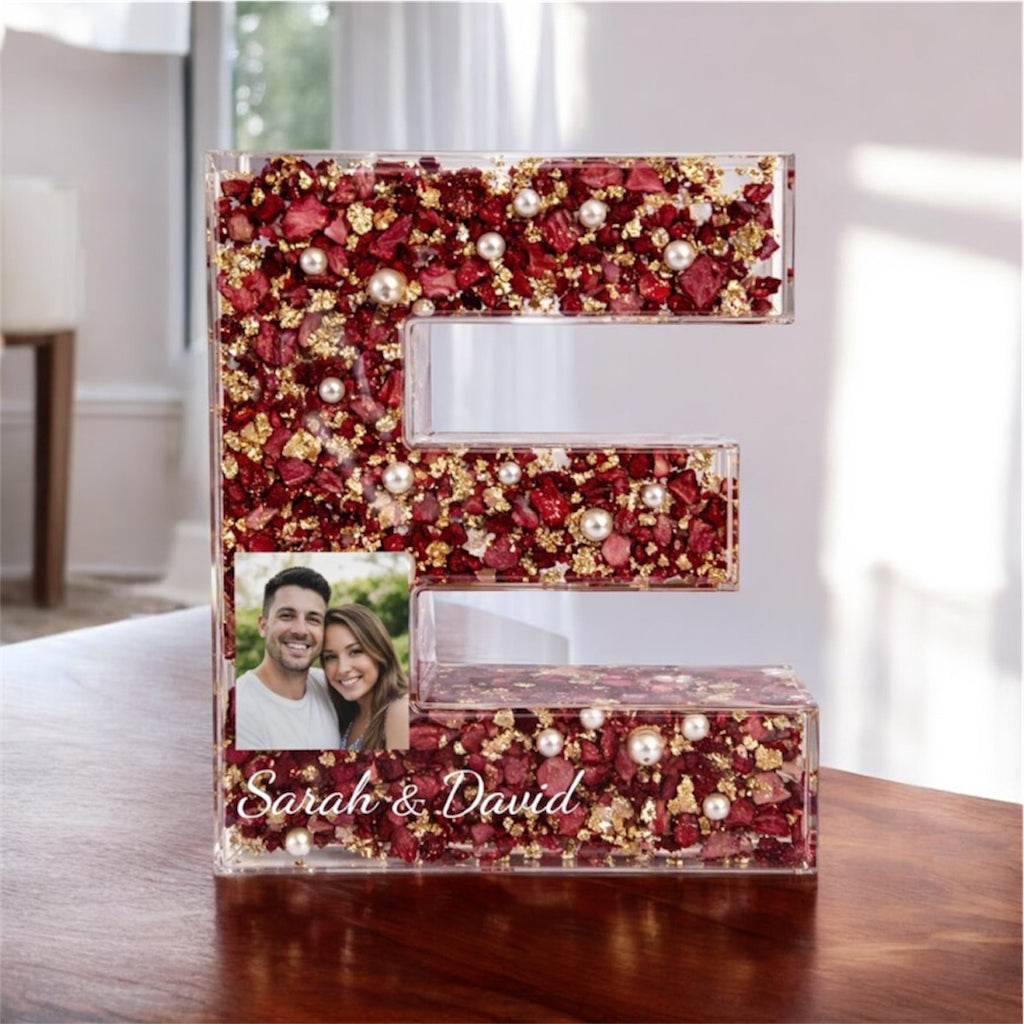 Custom Resin Letter Flower Preservation | Wedding Bouquet & Memory Keepsake