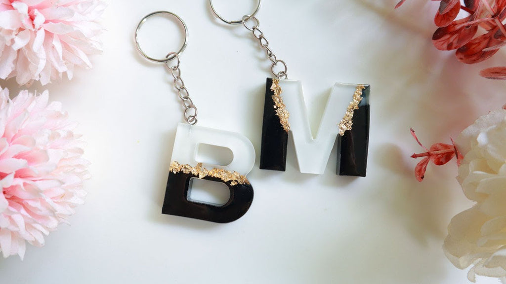 Custom Resin Letter Keychain | Personalized A–Z Initial Keychain | Custom Color & Design