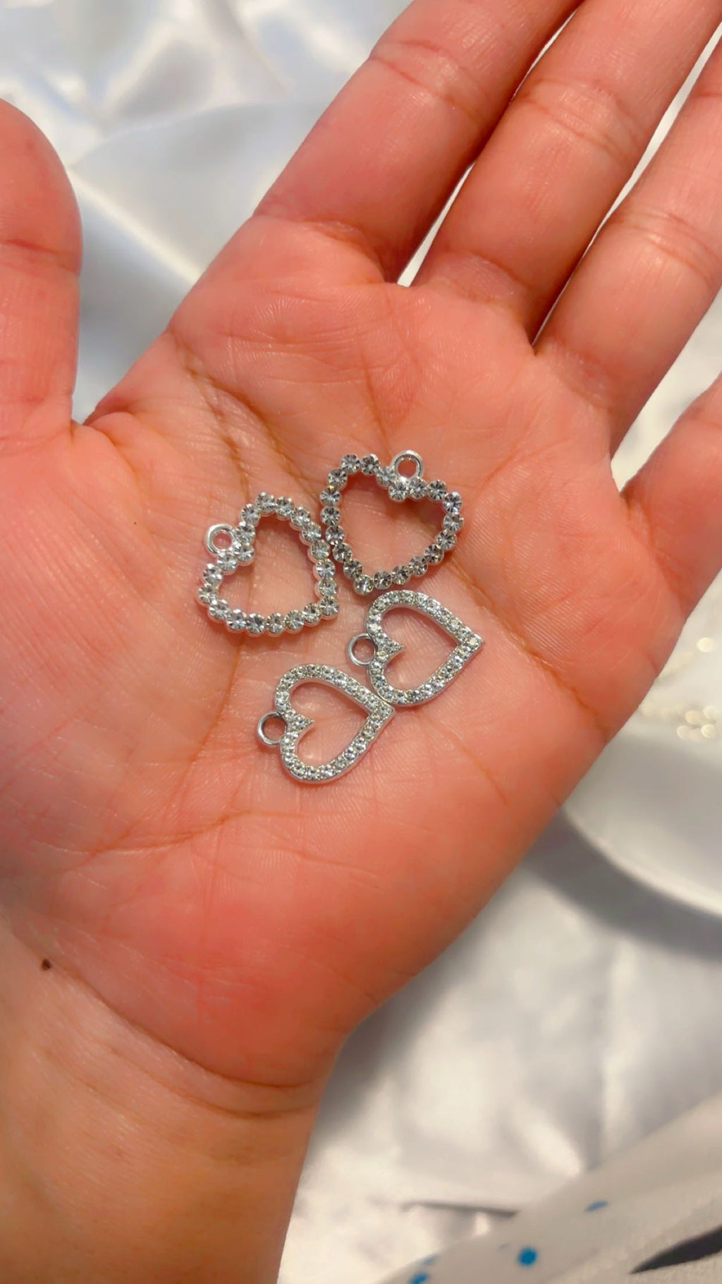 Real Rose Petal Heart Charm | Flower Preservation Resin Pendant | Rhinestone Heart Bracelet charm | jewelry