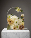 Large custom resin arch wedding bouquet preservation block by Said and Sealed Calgary
